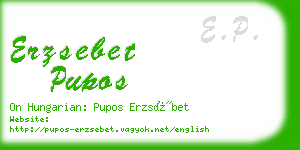 erzsebet pupos business card